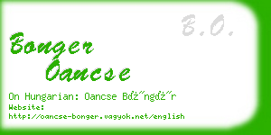 bonger oancse business card